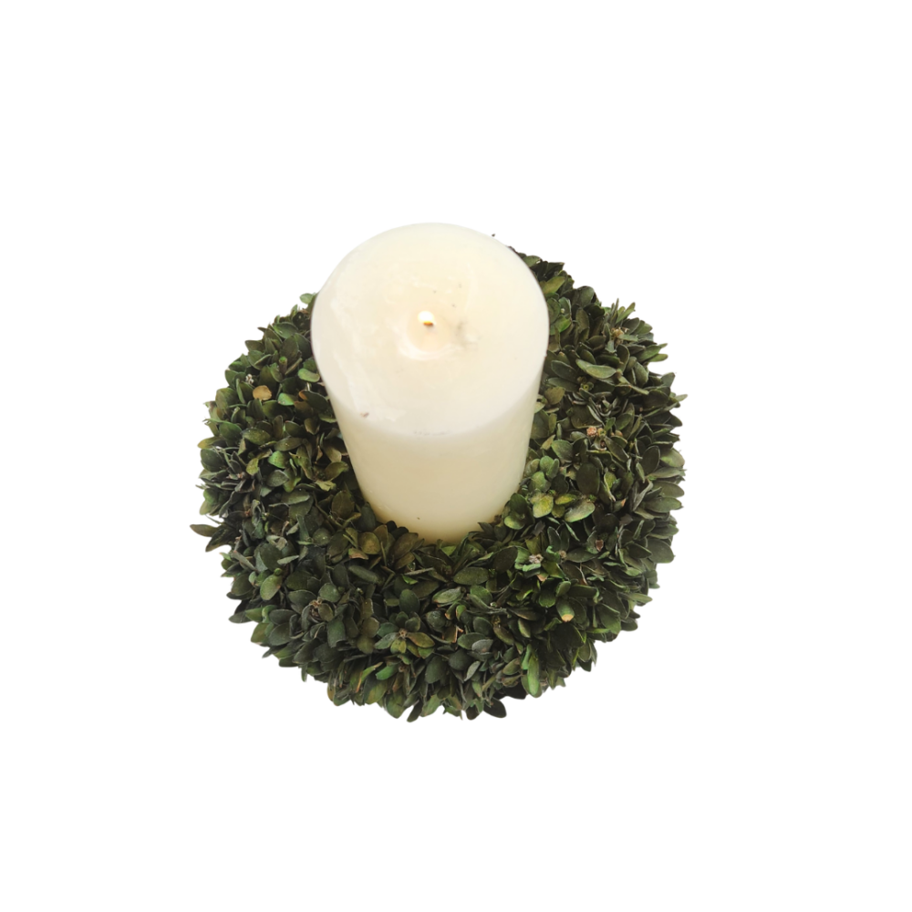 Buxi Polystyrene Candle Wreath - Green