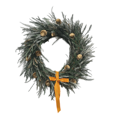 Greyvillea / gold cone wreath