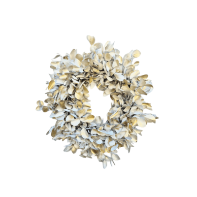 White/gold bluegum wreath